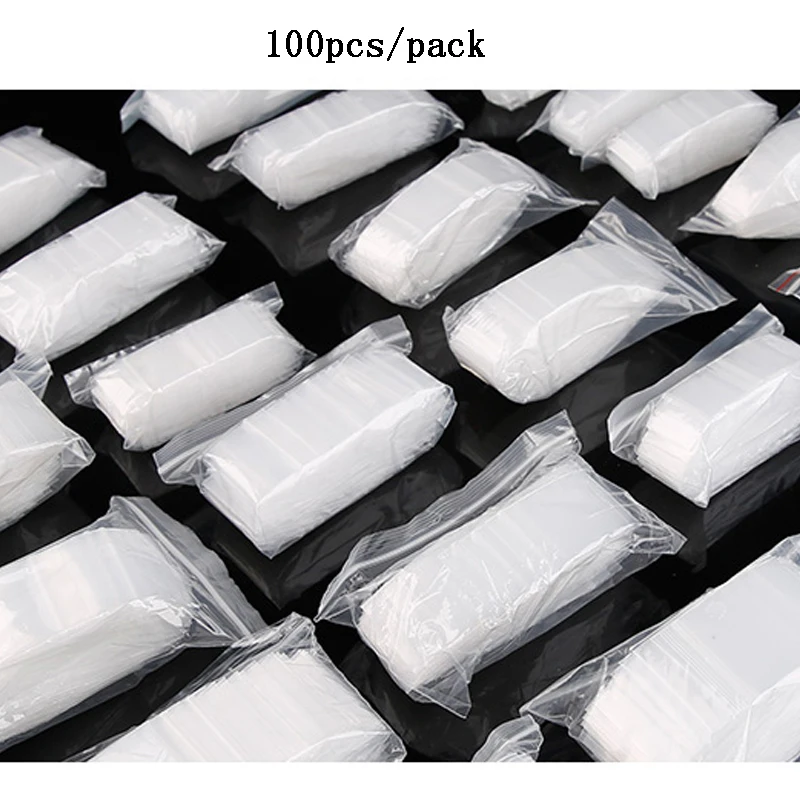 Clear Plastic Mini Cute Ziplock Jewelry Bags Small More Thicker Crystal Packing Pouches Reusable Powder Zipper Lock Sack 100pcs 5