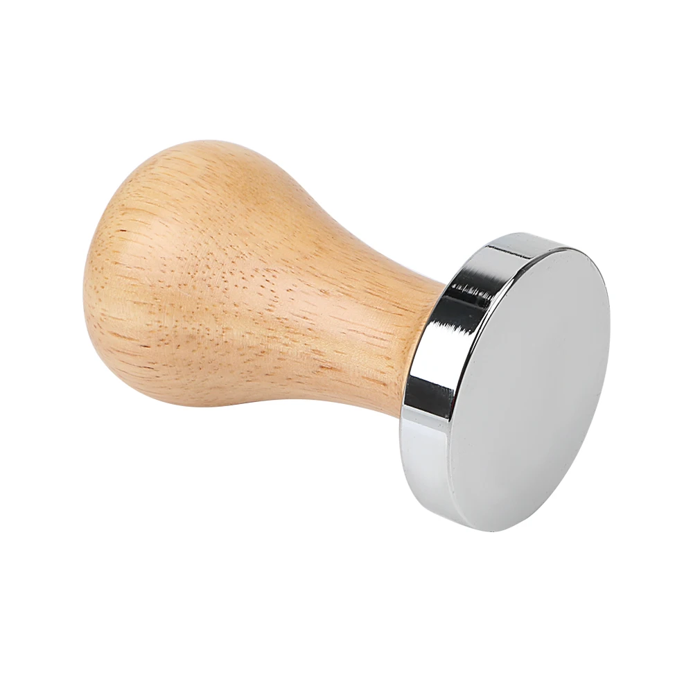 Barista Tools Flat Espresso Tamper Stainless Steel Coffee Tamper 58MM/51MM Coffee Accessories Wood Handle Coffee Powder Hammer images - 6