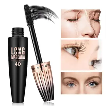 

ALIVER 4D Natural Waterproof Mascara Black Thick Eyelash Silk Fiber Lash Extension Volumising Long Curling Eye Makeup TSLM1