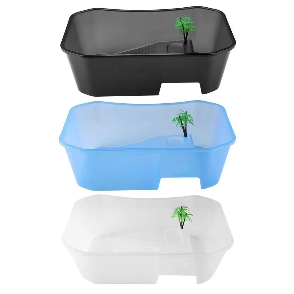 

Small Plastic Open Fish Tank with Basking Platform Turtle Lizard Reptile Isolation Hatchery Reptile Cage Turtle House