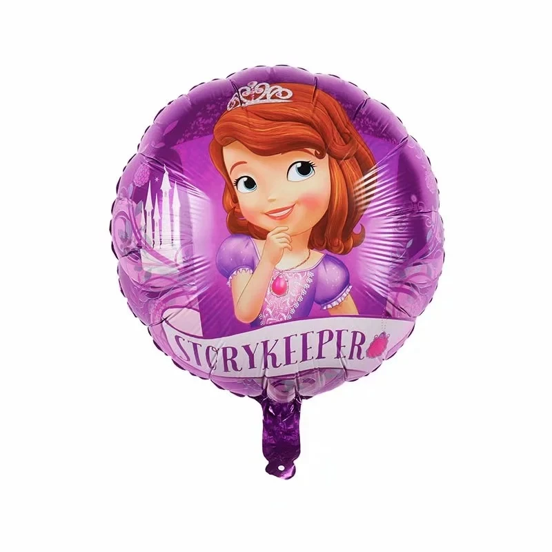 10 шт. 18-дюймовый Круглый happy birthday "София" Три воздушный шар с принцессой, используется для девушки игрушки белый снег Ai Luo принцессы воздушный шар из фольги - Цвет: as  picture