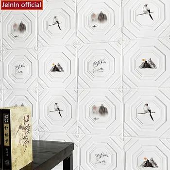 

3d wall stickers new Chinese landscape painting pattern living room store bedroom country TV background foam wallpaper for kids