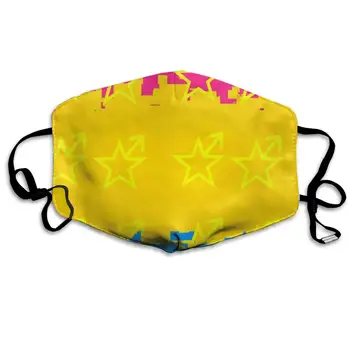 

Unisex Premium Polyester Anti Dust Mouth Face Cover Mask, Pansexual Star Symbol Lgbt Pride Comfy Half Face Masks Washable