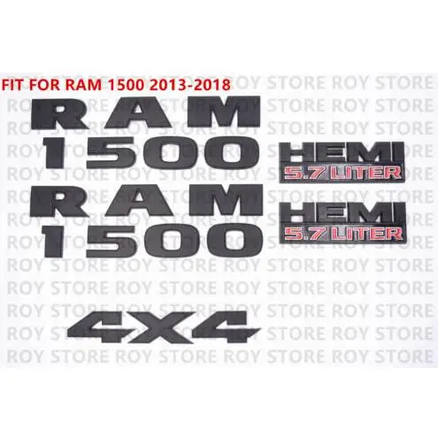 5 шт. черный подходит к Dodge ram 1500 эмблема значок 3D буквы L Матовый хеми 5,7 литровый логотип 4X4 - Цвет: 5PCS BLACK