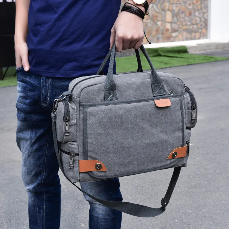 

Business Handbags Men Vintage Briefcase Male Large Capacity Laptop Handbag for Man Shoulder Bags Travel Canvas Crossbody Bag