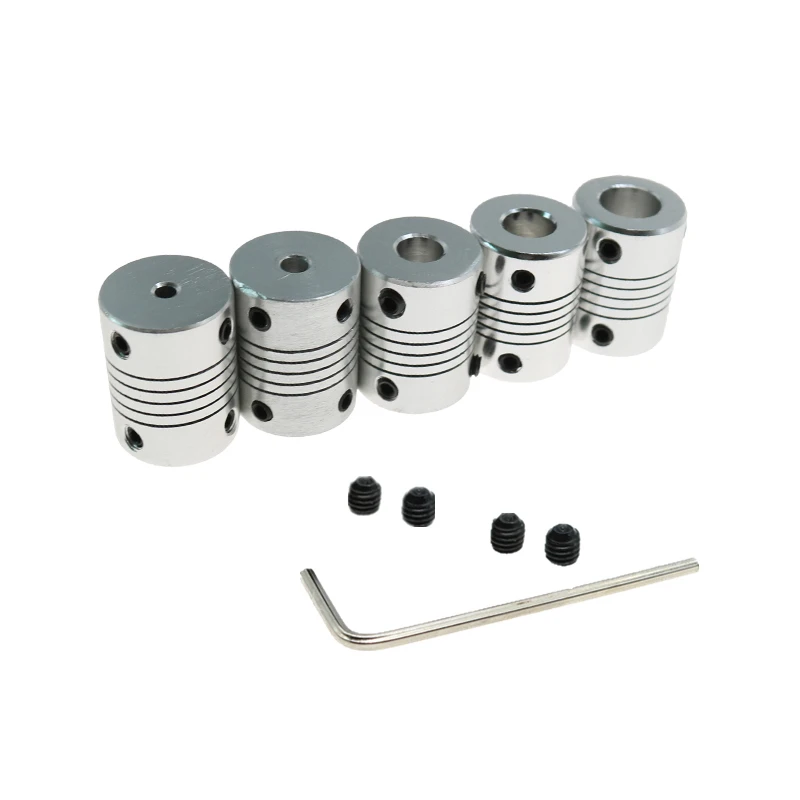 8 To 10mm Aluminum Flexible Shaft Coupling OD19mm X L25mm