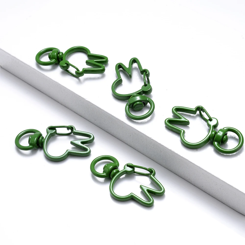 5 teile/los Keychain Karabiner Haken Multicolor Kaninchen Kopf Trigger Clips Schnallen für DIY Schlüssel Ketten Ring Zubehör 18*36mm – Detail 6