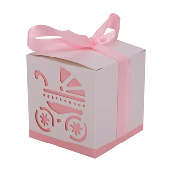 

50 Pcs Car Printing Diy Paper Wedding Gift Baptism Party Candy Box Candy Box Candy Packaging Hollow Candy Box Wedding Gift Box