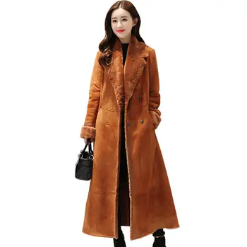 

Fur Plus Velvet Warm Winter Women Coat Elegant Long Sleeve Slim Jacket Female Thick Plus Size Women Winter Coat Outerwear Q1922
