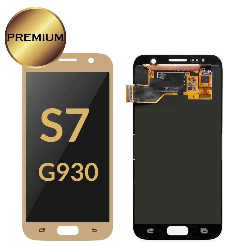 S7 No frame gold S7 ЖК-дисплей для SAMSUNG Galaxy S7 ЖК-дисплей G930 G930F сенсорный экран дигитайзер S7 Pantalla с горящей тенью - Цвет: S7 No frame gold