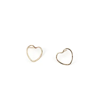 

New Women's Fashion Earrings Simple Fine Copper Geometry Heart Shape Heart Ear Stud