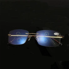 Lntelligent zoom близкие и дальние двойного назначения мужские очки для чтения прогрессивные многофокусные женские защита от синего излучения