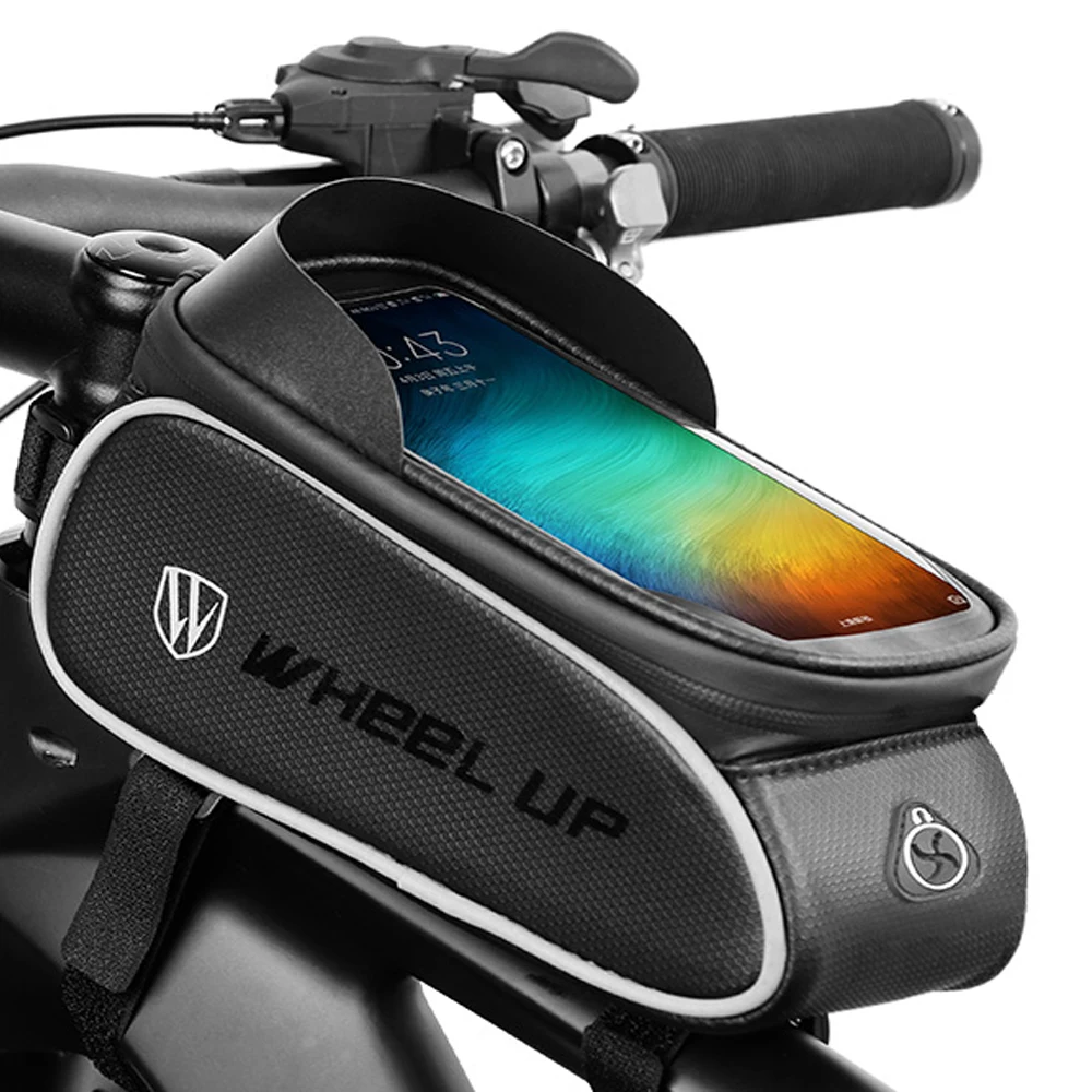 

YeSKOO Bicycle Mobile Phone Holder Case for 6.5in Mountain Bike Front Frame Head Tube Bags Rainproof Cycling Handlebar Panniers