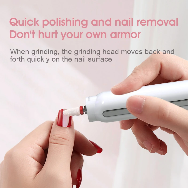 Intelligenter elektrischer Nagelpolierer, USB-Aufladung, 3. Geschwindigkeitsregulierung, schnelles Polieren und Schälen, LED-Beleuchtung, tragbare Nagelwerkzeuge_voghion.com