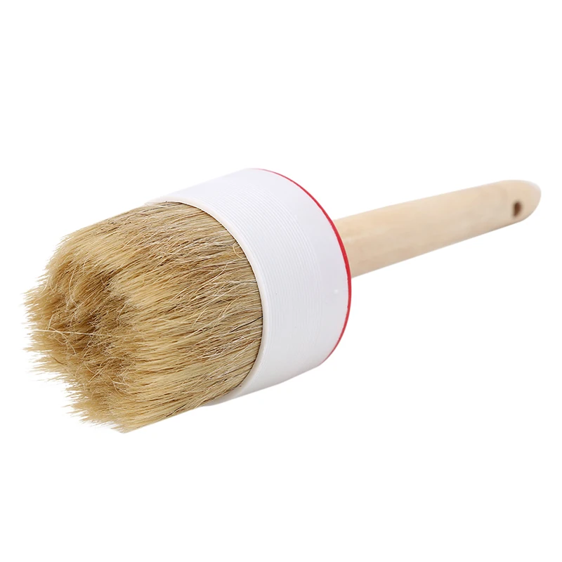 High Quality Wooden Handle Painting Wax Brushes 280mm Long Round Bristle Chalk Oil Painting DIY Tools