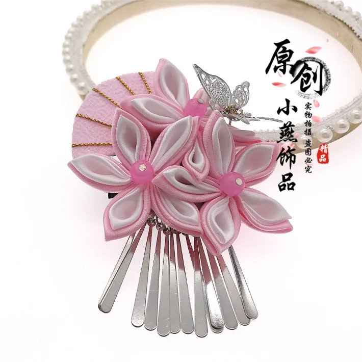 Японская винтажная ручная фиолетовая заколка для волос с кисточками SAKURA шпилька аксессуары для кимоно hanfu аксессуары firkete/Horquilla