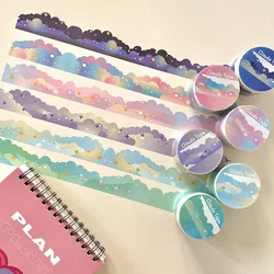 Bande Washi nuage étoilé, 24mm x 5M, Kawaii, pour Scrapbooking, décoration de Journal, papeterie scolaire 