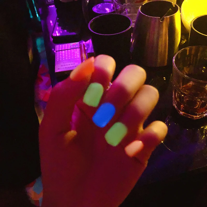 Luminous False Nails Nail Art Solid Color Short Fake Products Patch Light Treatment Accessories | Красота и здоровье
