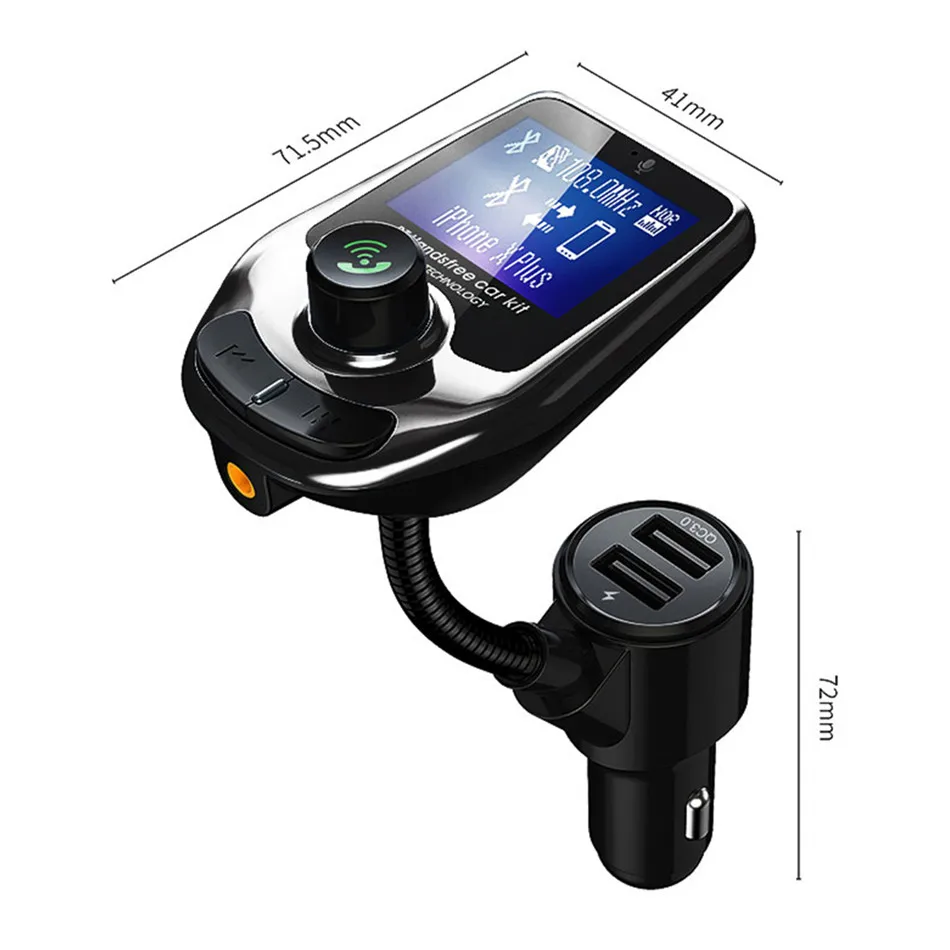 Автомобильное зарядное устройство с двумя usb-портами, bluetooth, 3,1 А, автомобильный прикуриватель, Универсальное Usb Автомобильное зарядное устройство с дисплеем напряжения автомобиля, быстрая зарядка