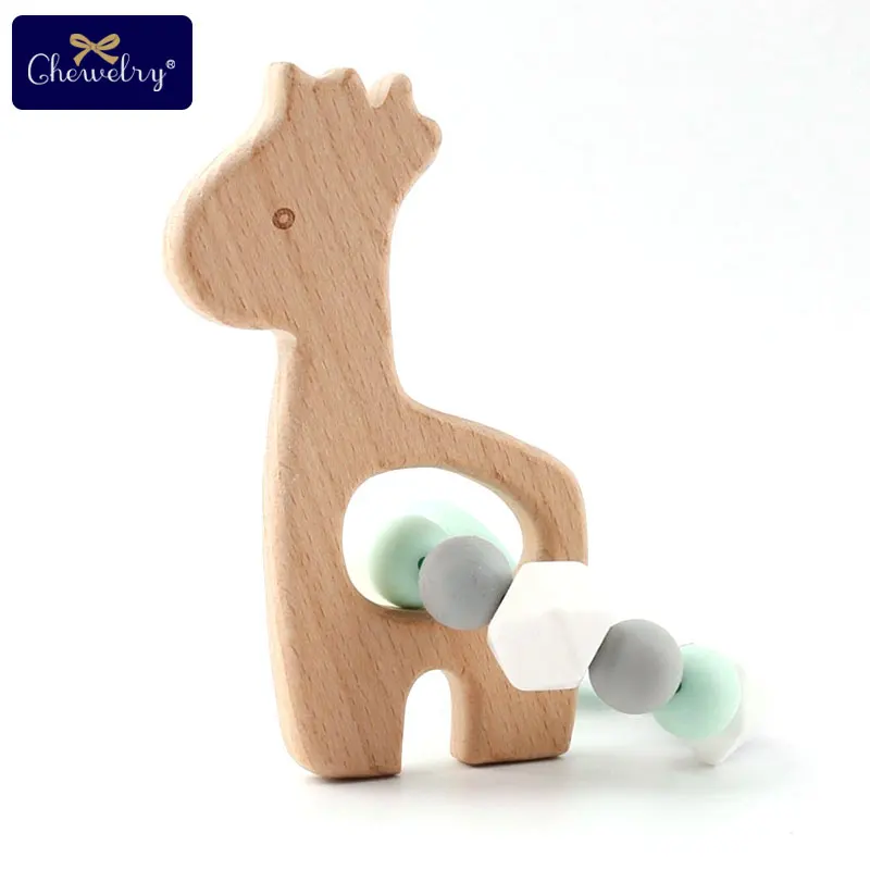 wooden silicone teether