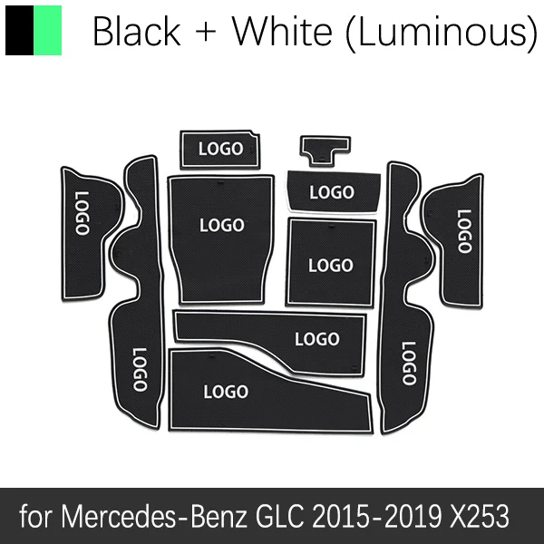 Противоскользящие резиновые ворота слот чашки коврик для Mercedes Benz GLC X253 аксессуары 200 250 300 220d 250d 43 63 купе AMG - Название цвета: White Luminous