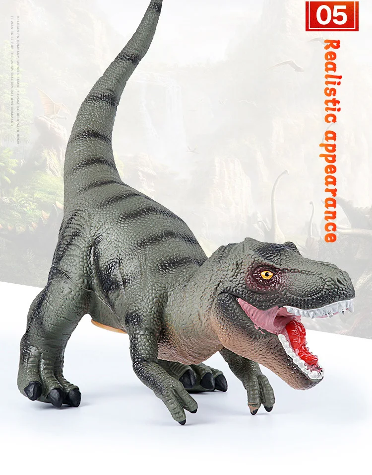 Yolococa Marionnettes à main de dinosaure réalistes en latex doux - Cadeau pour enfants, fêtes - Jeu imaginatif (Tyrannosaure, Dilophosaure et Vélociraptors