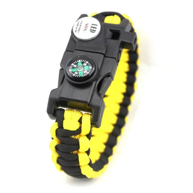 Outdoor Multifunctional Survival Bracelet Paracord Braided Rope Men Camping EDC Tool Emergency SOS LED Light Compass Whistle (11)