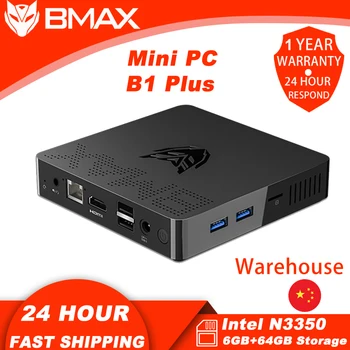 

BMAX Mini PC B1Puls Intel N3350 Processor Windows 10 USB*4 Port Cooler Desktop Minipc WIFI HDMI Intel Graphics HD 500