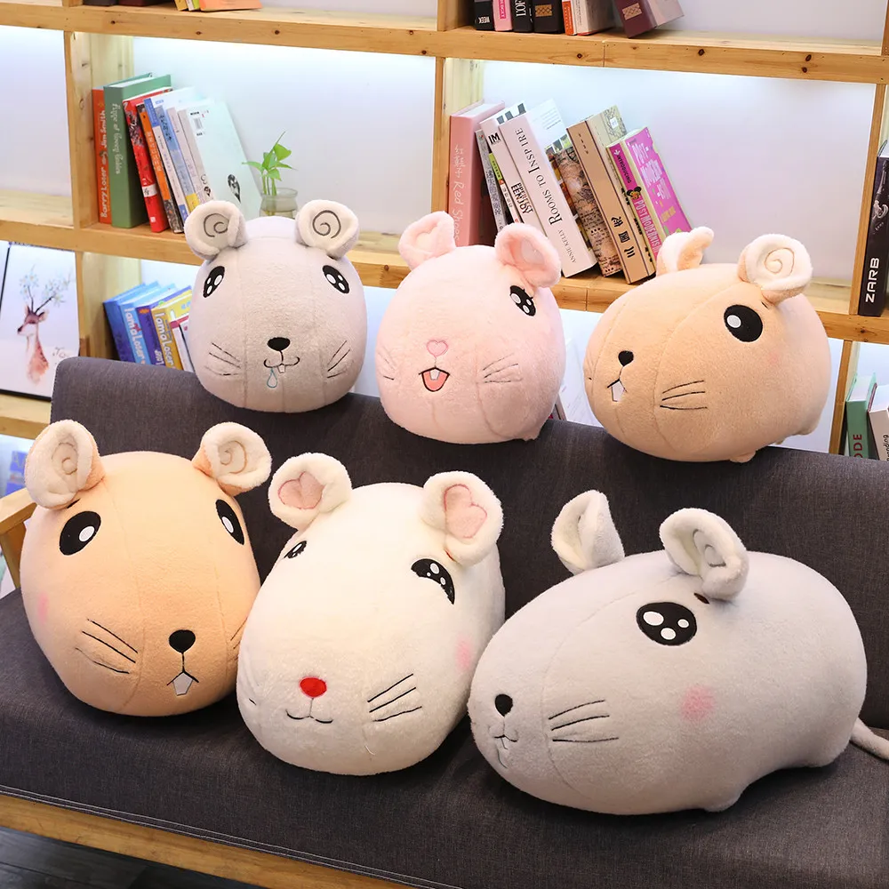 1 pc/45 58 см Kawaii круглый Толстая мышка, плюшевая игрушка, прекрасная маленькая белая игрушка, набитое Мягкое Животное, Мышь диван-подушка кукла подушка детские подарки на день рождения