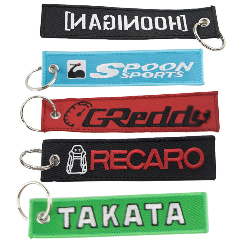 

Key Ring Car modification keychain with embroidery logo Greddi motorcycle keychain