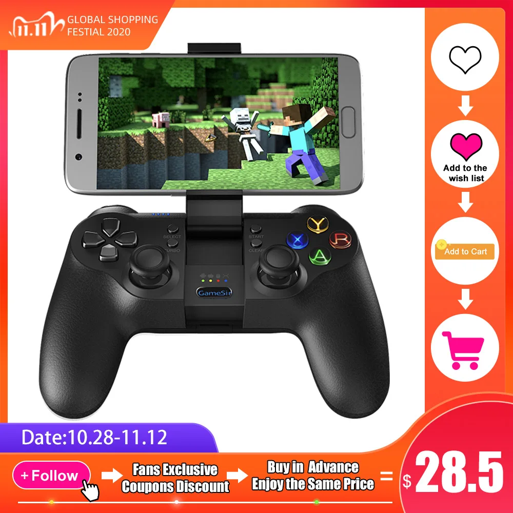 GameSir T1s Gamepad Bluetooth 2.4G kontroler bezprzewodowy na telefon z systemem Android/Windows PC/VR/TV, pudełko/na Playstation 3 Joystick na PC