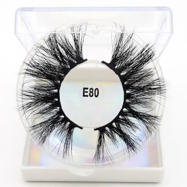 E80 (round) Visofree, 25 мм., 5D, норковые ресницы, драматические, длинные, норковые ресницы, толстые, накладные ресницы, макияж, без грубости, 3D, норковые ресницы E66 - Цвет: E80 (round)