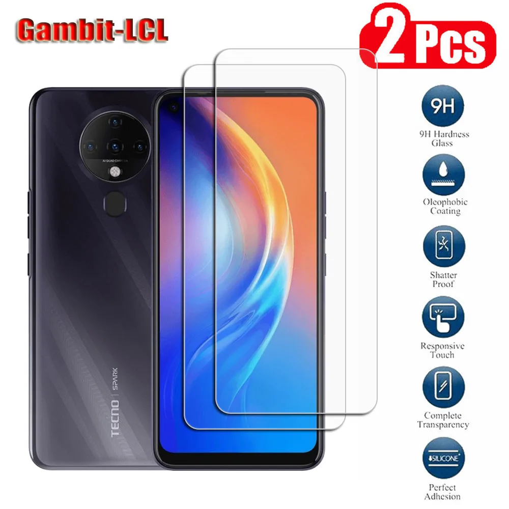 

Оригинальное защитное закаленное стекло для Tecno Spark 6 6,8 "Spark6 KE7, 2 шт., защитная пленка для экрана