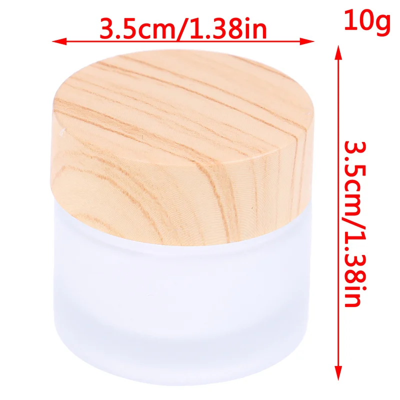 10g 5 г, 10 г, 15 г, 30 г, 50 г, матовая стеклянная банка для крема, деревянные контейнеры для средств по уходу за кожей, пустая бутылка, упаковка, контейнер - Цвет: 10g