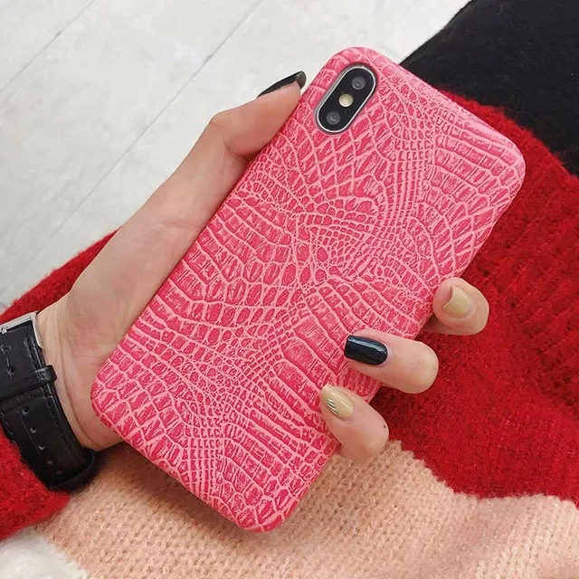 Для iphone Xs MAX XR X XS чехол s крокодиловая текстура чехол для телефона для iphone 11 Pro max 7 8 6 6S Plus Роскошный чехол из искусственной кожи - Цвет: D