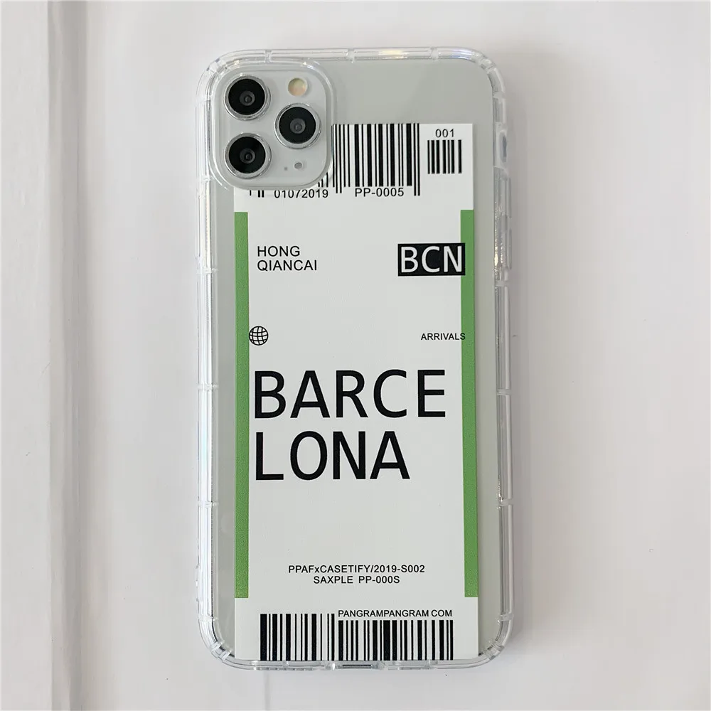 Lovebay авиаперелет этикетка письмо чехол для телефона для iPhone 11 Pro XR XS X Max 7 8 Plus Прозрачный Путешествия страна Мягкий ТПУ задняя крышка чехол s - Цвет: T29