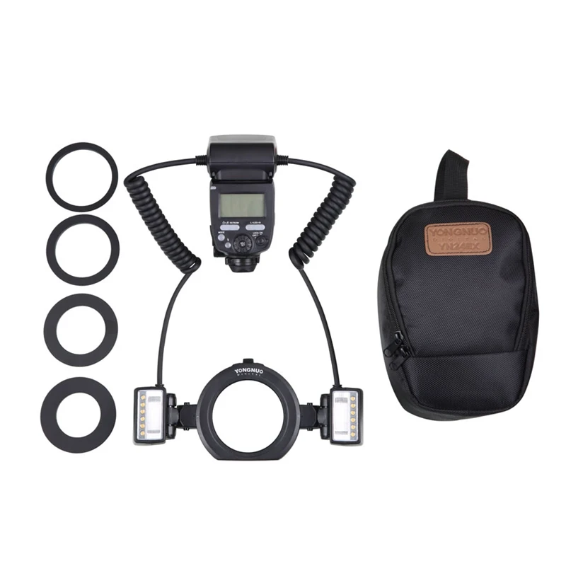 YONGNUO YN24EX YN24 EX Кольцевая вспышка для макросъемки E-TTL Вспышка Speedlite с 2 шт. головками для вспышки 4 шт. переходные кольца для камер Canon EOS