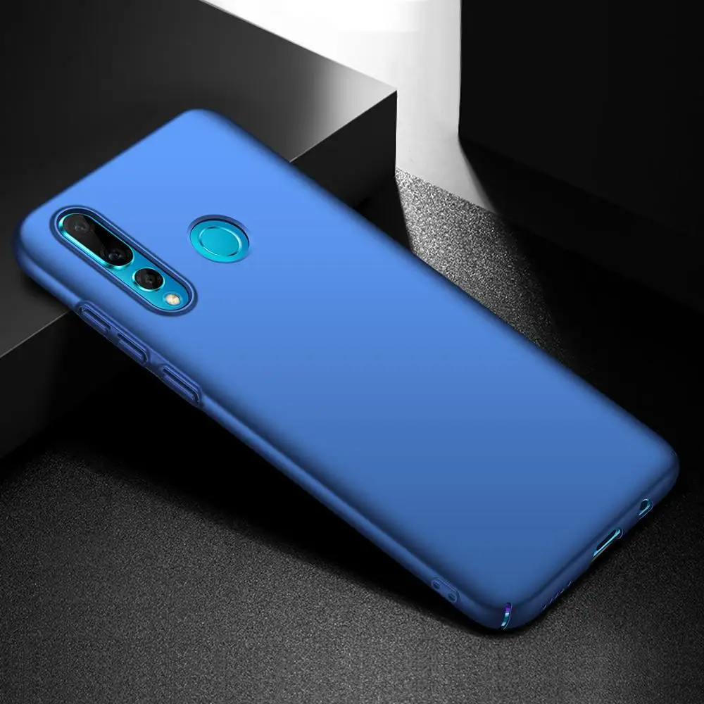 Чехол для huawei P Smart+ чехол для телефона Роскошный Матовый Жесткий чехол для ПК на P Smart+ Plus защитный чехол - Цвет: Синий