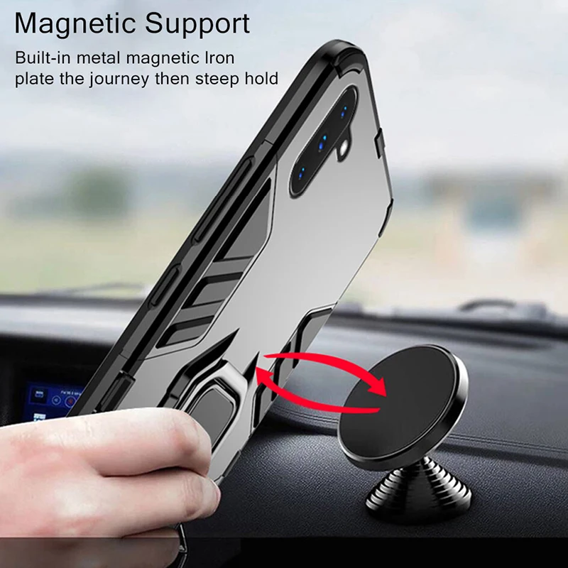 

For SamsungNote 10 Case Cover Soft TPU+PC Ring Holder Bumper Phone luxury Case For Samsung Note10 pro A70 Case Mobile Phone Case