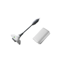 

NEW ML1 OSTENT White 2 in 1 Charger Cable + Rechargeable Battery Pack for Microsoft Xbox 360 Wireless Controller