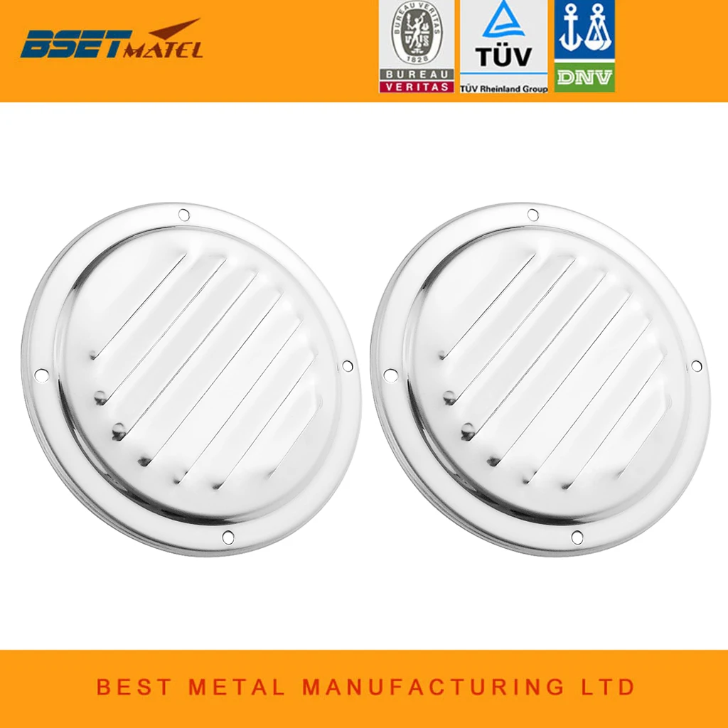 

2PCS Marine Grade Stainless Steel 316 Boat Marine Round Air Vent Louver Vent Grille Ventilation Louvered Ventilator Grill Coverr