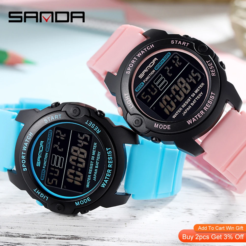 Relojes de pulsera para mujer, reloj deportivo digital para mujer,  resistente al agua, relojes deportivos con