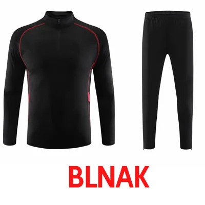 black-blank Комплекты футбольные спортивные костюмы Мужская командная игра в футбол Джерси Брюки Зимняя тренировочная Футбольная форма спортивные костюмы для бега на заказ - Цвет: black-blank