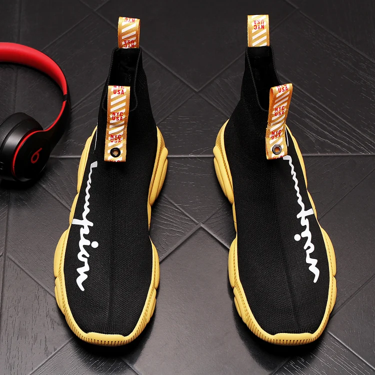Качественные мужские носки, ботинки, кроссовки для мальчиков, вязаные носки, осенние модные мужские повседневные высокие мягкие удобные тренировочные кеды, мужские ботинки