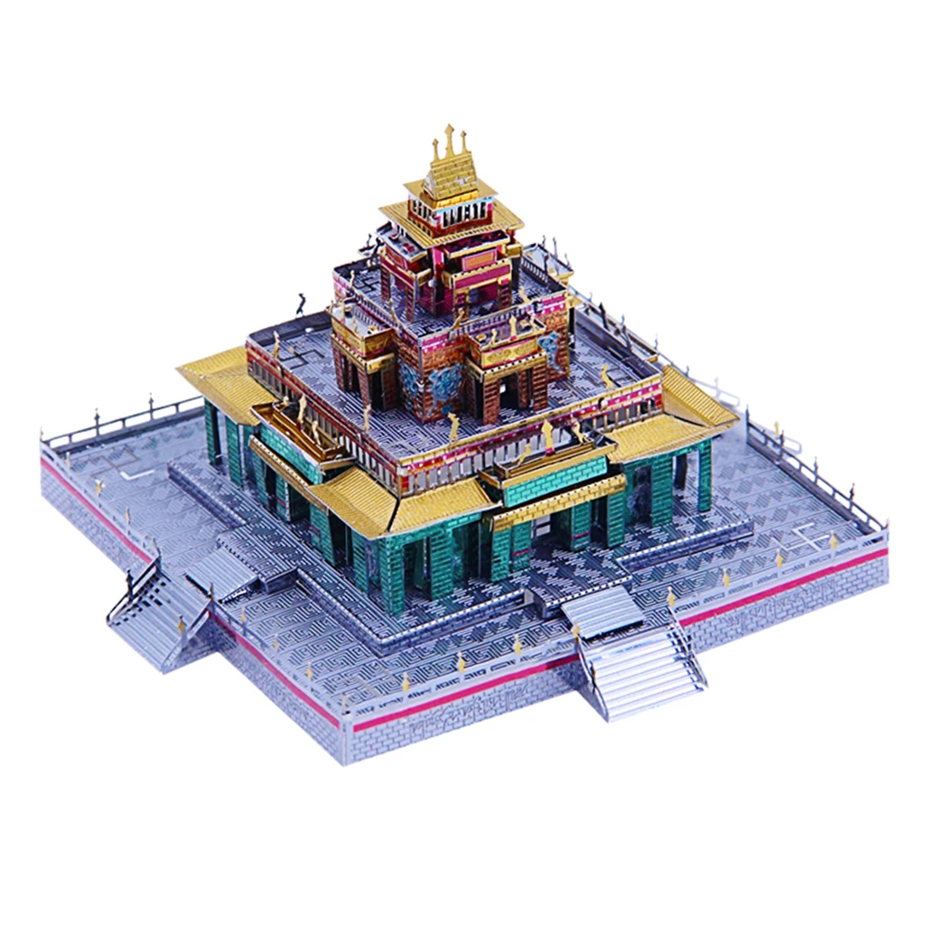 3D Metal Puzzle Tibetan Buddhist Temple Model Building Kits DIY Board Game Collectibles for Kids Adult Faminy Fun