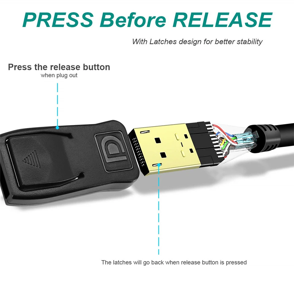 2026 Best 4K@144Hz DP 1.4 PC cable Thunderbolt 2K@165Hz Mini DP to DP cable 1.4
