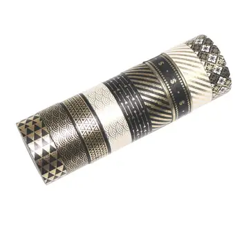 

9 Rolls Tapes Creative Chic Fashion Stylish Photo Album Tape Washi Paper Tapes Black Golden Series Tapes Diary Washi Paper Tapes