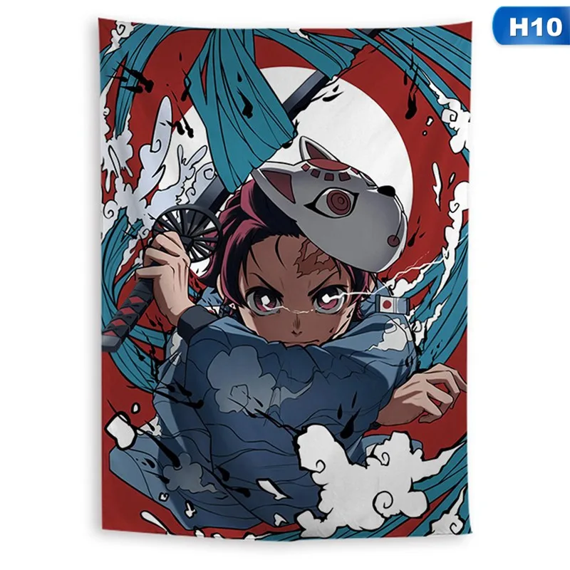 Демон убийца Kimetsu No Yaiba Kochou Shinobu гобелен искусство настенный диван стол кровать Чехол домашний декор в общежитии подарок - Цвет: H10