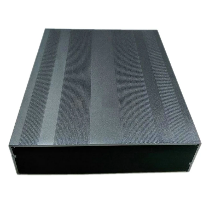 Scatola Elettronica in Alluminio Diviso in Ossido Nero Spazzolato Custodia di Raffreddamento in Alluminio Scatola Elettronica per Amplificatore GPS (150 mm di lunghezza