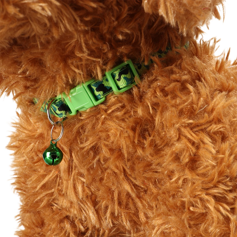 1pc colorful Adjustable Kitten Collar Camouflage Bell Camo Pet Dog Cat Puppy Snap Buckle Pet Safety Collar Pet Accessories